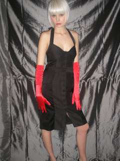 PATRICIA FIELD black backless fitted DIVA dress M.  