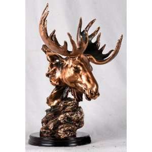  Copper Moose Bust Sculpture 