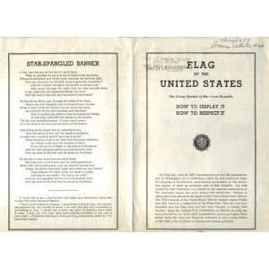   Flag Code History Display Respect 48 Star 1954 