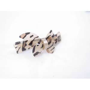 Butterfly Bow Leopard Animal Print French Barrette Hair Clip for Women 