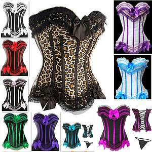 Various colors you can choose! sexy Brocade Gorgeous Corset G string 