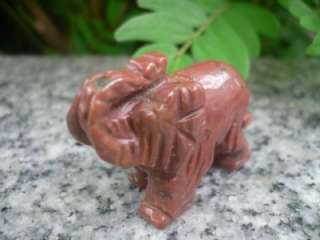 Old China Hand Carved Brown Jade Gemstone Elephant Figurine S4958 