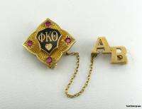 PHI KAPPA THETA   fraternity 10k Gold Ruby Vintage PIN  