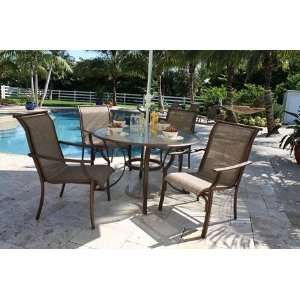  Chub Cay 5 Pc Dining Armchair Group w/Free Umbrella Patio 