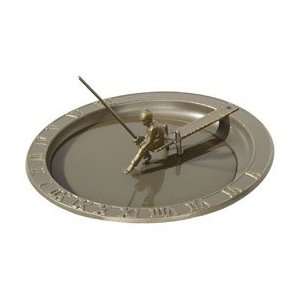  12 1/2 Diameter Fisherboy Sundial Birdbath, French Bronze 