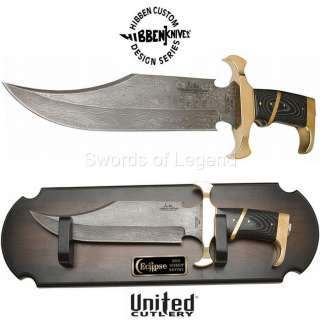 Gil Hibben 2011 Eclipse Bowie Gold & Damascus Limited Ed. GH5024G *NEW 