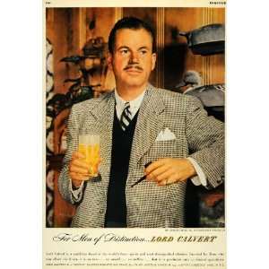 1947 Ad Lord Calvert Portrait Drink Beverage Whiskey Distilleries 