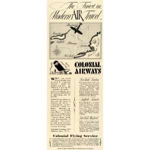 1929 Ad Canadian Colonial Eastern Airways Commercial Passenger Airline 