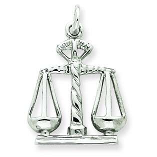   Polished Open Backed Large Legal Law Scales Of Justice Charm  