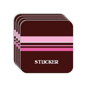 Personal Name Gift   STUCKER Set of 4 Mini Mousepad Coasters (pink 