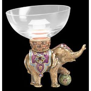    Jay Strongwater Elephant with Glass Candy Nuts Dish