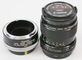 CANON FD 50mm f3.5 MACRO LENS WITH ADAPTER CAPS EXC +  