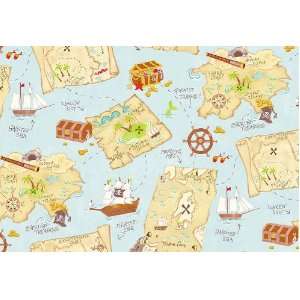 Pirates Treasure Map Wallpaper Roll:  Home & Kitchen
