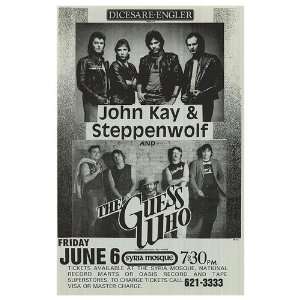  John Kay and Steppenwolf Music Poster, 11 x 17 Home 