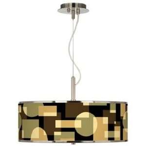  Earthy Geometrics Giclee Glow 20 Wide Pendant Light