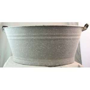Vintage French Large Grey Kitchenware Enamel Bucket