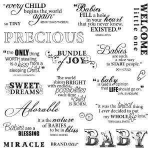  Fiskars 8 Inch by 8 Inch Quote Clear Stamps, Precious Baby 