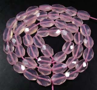 GENUINE ROSE PINK CHALCEDONY FACETED OVAL BEADS 14 C21  