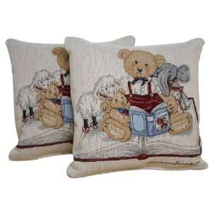  American Mills Storytime Friends 13 by 13 Pillow, Set of 2 