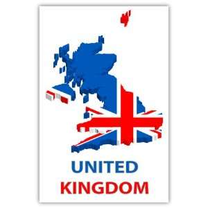  United Kingdom UK map flag car bumper sticker decal 4 X 6 