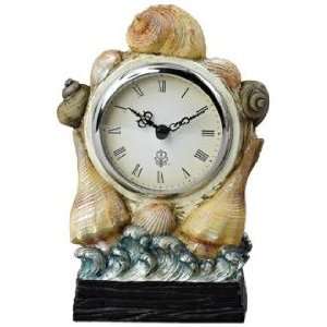  Sea Shell Carapace 7 1/2 High Clock: Home & Kitchen