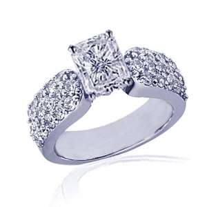   Radiant Cut Diamond Engagement Ring Pave SI EGL: Fascinating Diamonds