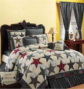   AMERICANA PRIMITIVE COUNTRY LODGE RANCH STAR CAL KING QUILT NEW  