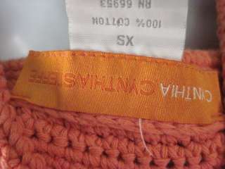 CYNTHIA STEFFE Orange Knit Sweater Blazer Jacket Sz XS  