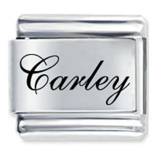    Edwardian Script Font Name Carley Italian Charm: Pugster: Jewelry
