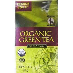 Trader Joes Organic Green Tea 20 Bags/box (Pack of 4):  