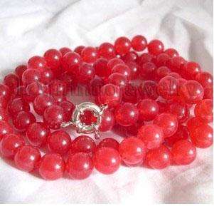 Charming10mm Natural Red Gemstone Necklace 18 JN198  
