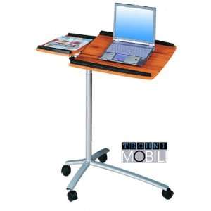 Mobile Laptop Desk Sturdy Steel Frame Wood Grain/Silver (Wood Grain 