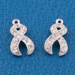 1x Breast Cancer/Awareness Ribbon Dangle Pendant European Beads Charm 