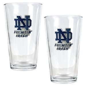  Notre Dame Fighting Irish 2pc Pint Ale Glass Set Kitchen 