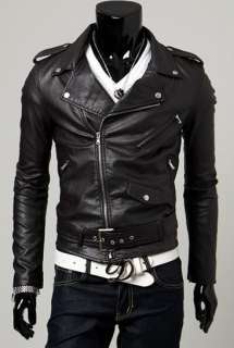 NWT Mens Slim Top Designed Sexy PU Leather Short Jacket h420 2color 4 