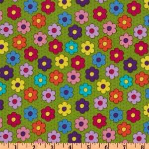  44 Wide Caterwauling Tales Floral Multi/Green Fabric By 