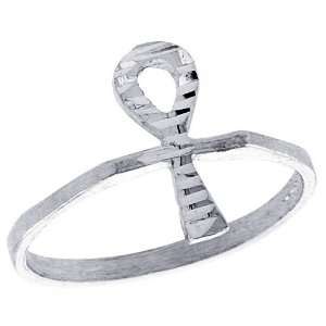   Diamond Cut Ankh Cross Ring For Women ( Size 6 to 9) Size 6: Jewelry