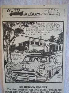 1953 Hudson Hornet Auto Album Newspaper Article  