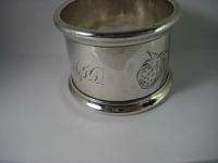 GORGEOUS STERLING VICTORIAN NAPKIN RING ENGRAVED STRAWBERRY PATTERN 37 