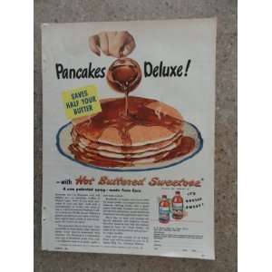  Staley Sweetose pancakes, Vintage 40s full page print ad 