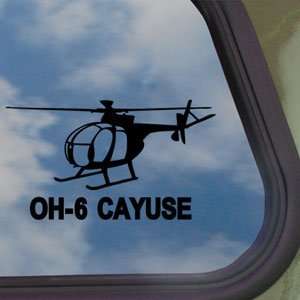OH 6 Cayuse Helicopter Black Decal Truck Window Sticker:  