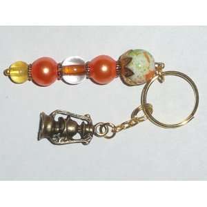  Handcrafted Bead Key Fob   Orange/Gold*, Bronze*/Lantern 