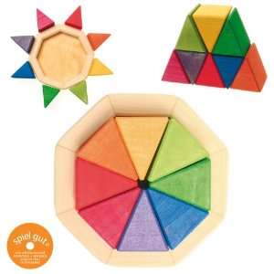 Grimms Small Octagon   Wooden Rainbow Puzzle with 8 