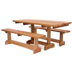  3pcs Outdoor Patio Western Red Cedar Wood Dining Table 