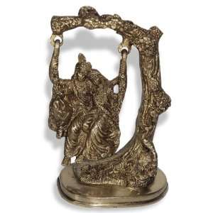  Krishna Radha Jhoola Brass Statue