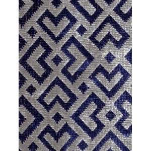  Scalamandre Raff   Blue and Grey Fabric: Home & Kitchen