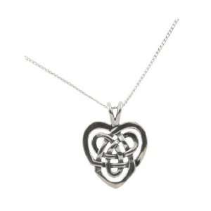   Sterling Silver Celtic Heart Design Necklace: Silver Moon: Jewelry