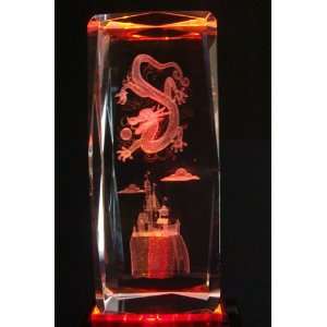    Dragon Laser Etched 3D Crystals. Size 4.5x2x2 