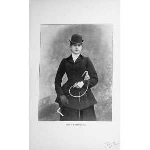    Antique Portrait 1896 Miss Browning Sportswoman