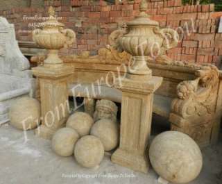 ANTIQUE STONE VICTORIAN STYLE URNS WITH BASES ASU1  